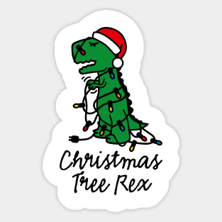 Christmas tree rex ugly xmas Christmas tree dinosaur Sticker